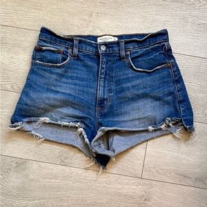 Abercrombie & Fitch Frayed Hem Blue Jean Shorts